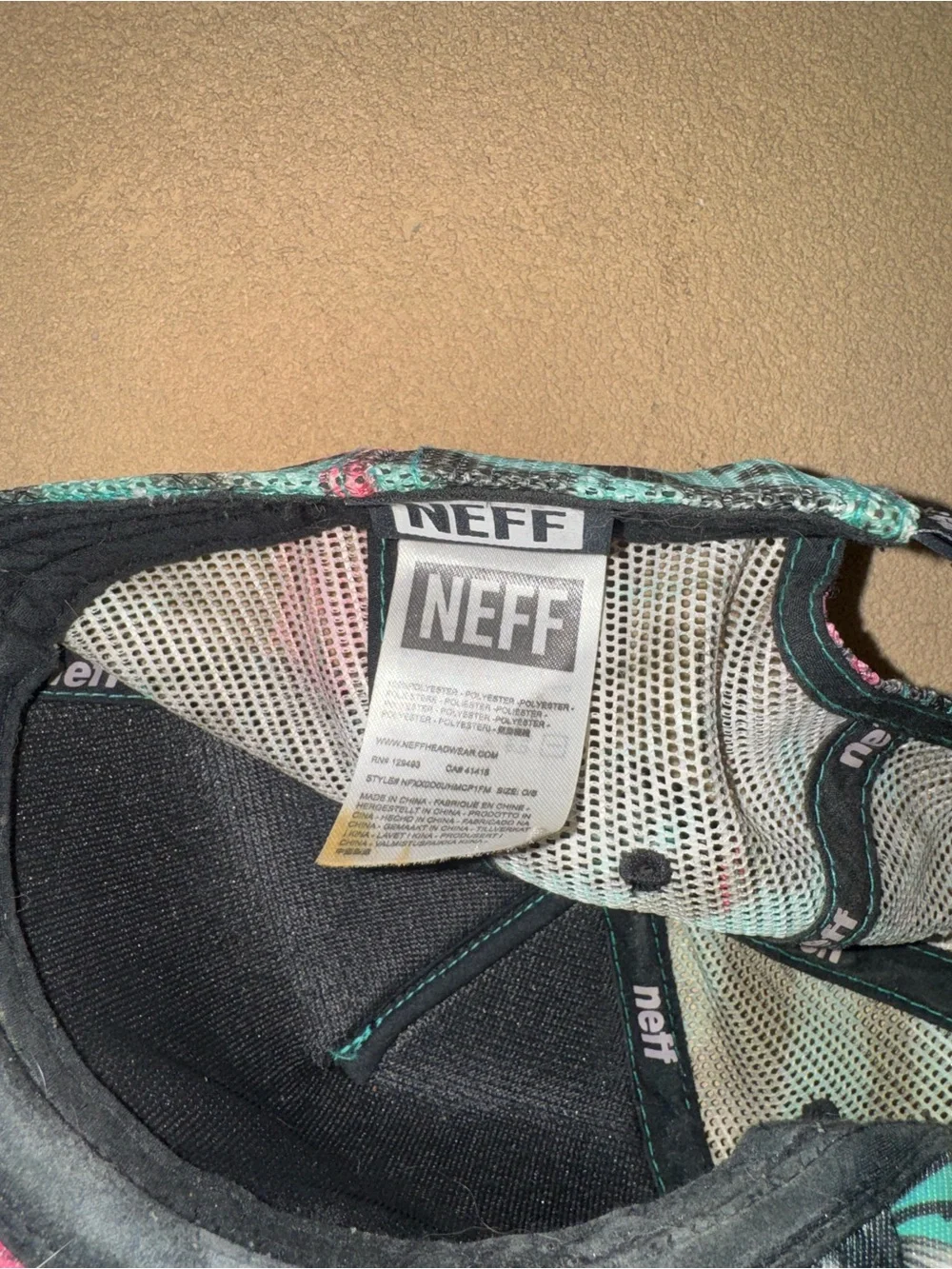 Neff Kids Floral-Print Trucker Hat - Black & Teal